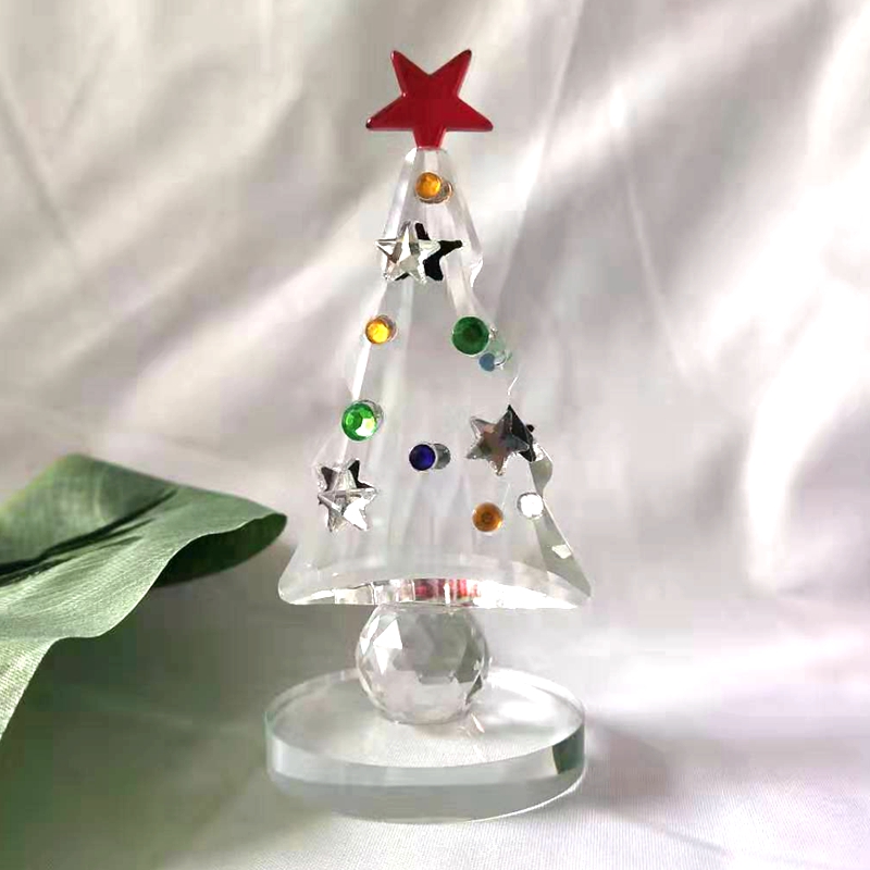 Paper Weight Crystal - Kristal yılbaşı ağacı heykelcik tatil Paperweight