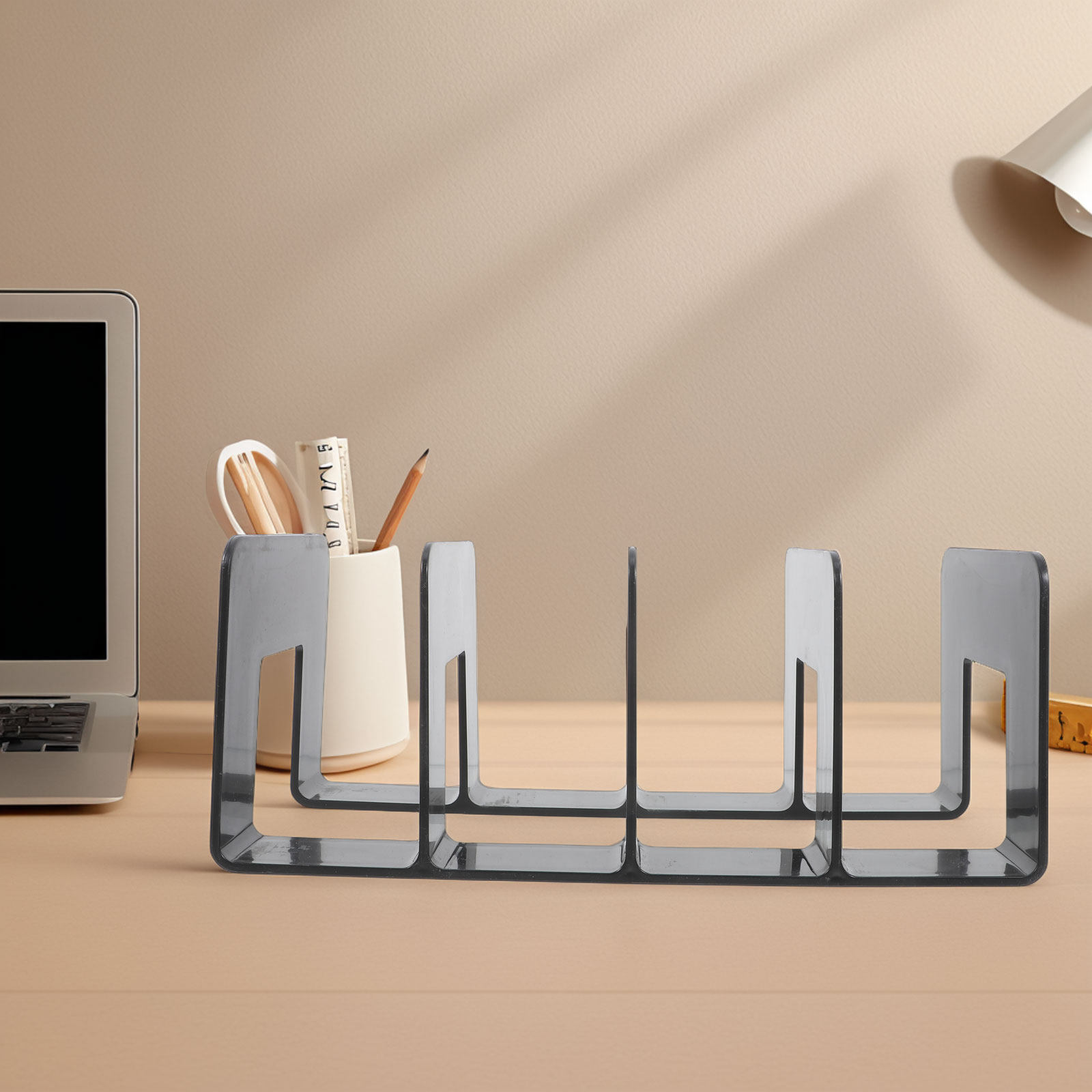 Magazine Holder Rack - Çok Bölmeli Masaüstü Kitap Düzenleyici, Ofis